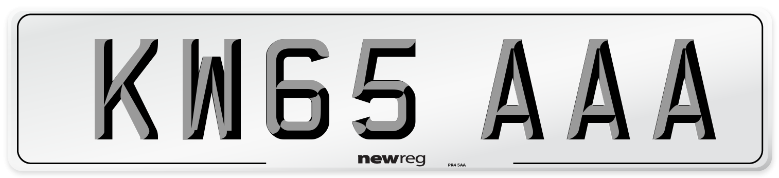 KW65 AAA Number Plate from New Reg